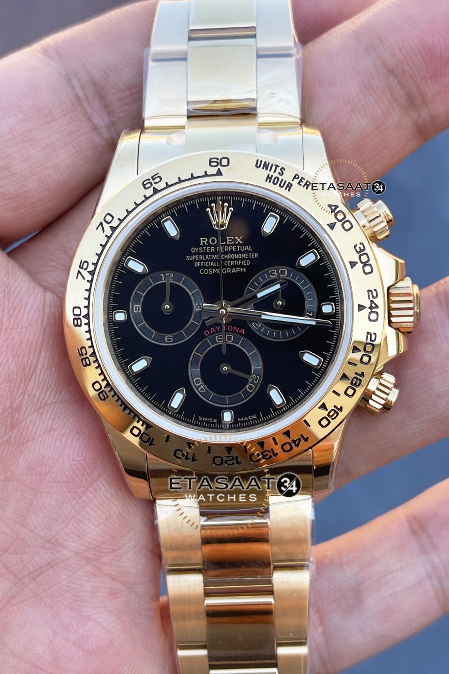 Rolex Cosmograph Daytona 7750 Gold Kasa nce Kasa ETASAAT34