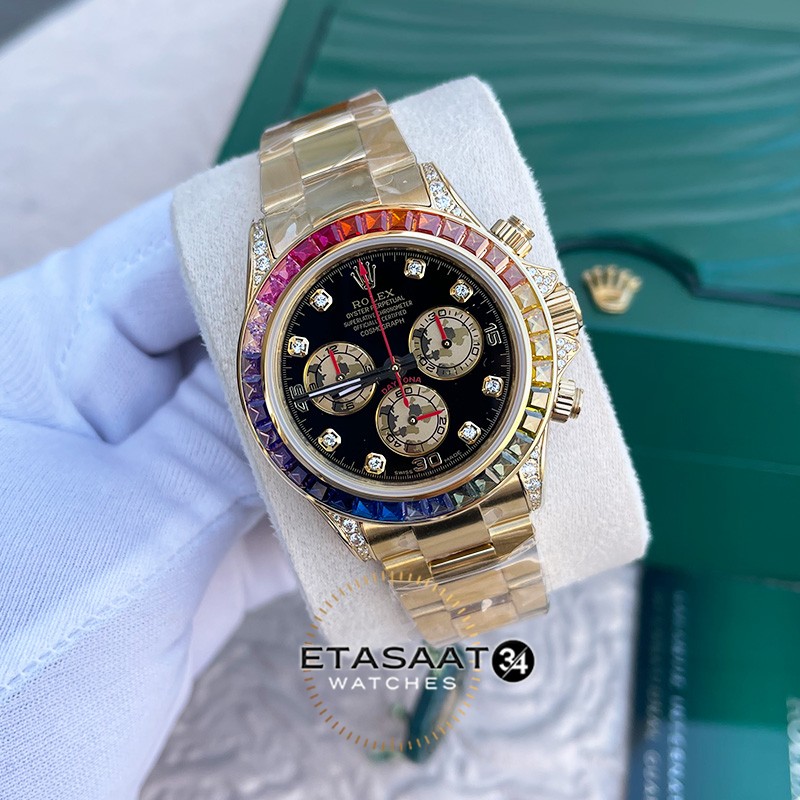 Rolex Daytona Cosmograph Diamond Rainbow Gold ETASAAT34