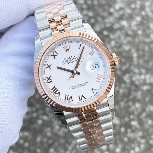 Rolex Datejust 36mm Rose Gold 126231 White Roman Eta ETASAAT34